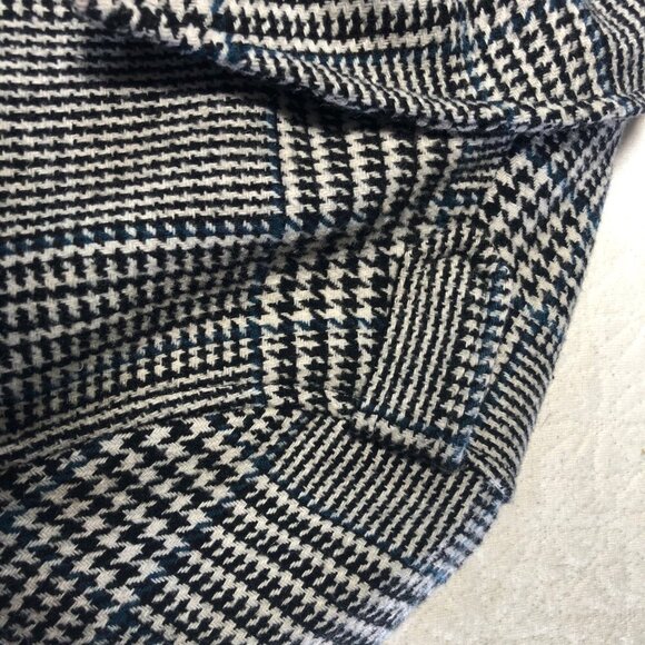 Stoosh Women Black Plaid Cropped Belted Zip Front Blazer Jacket Size Large L - Picture 10 of 10